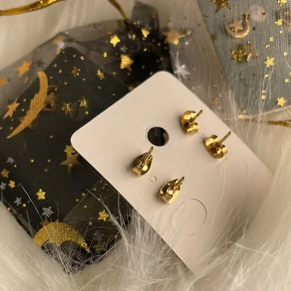 Celestial Moon and Stars Earring  Set - Picture 4 of 8